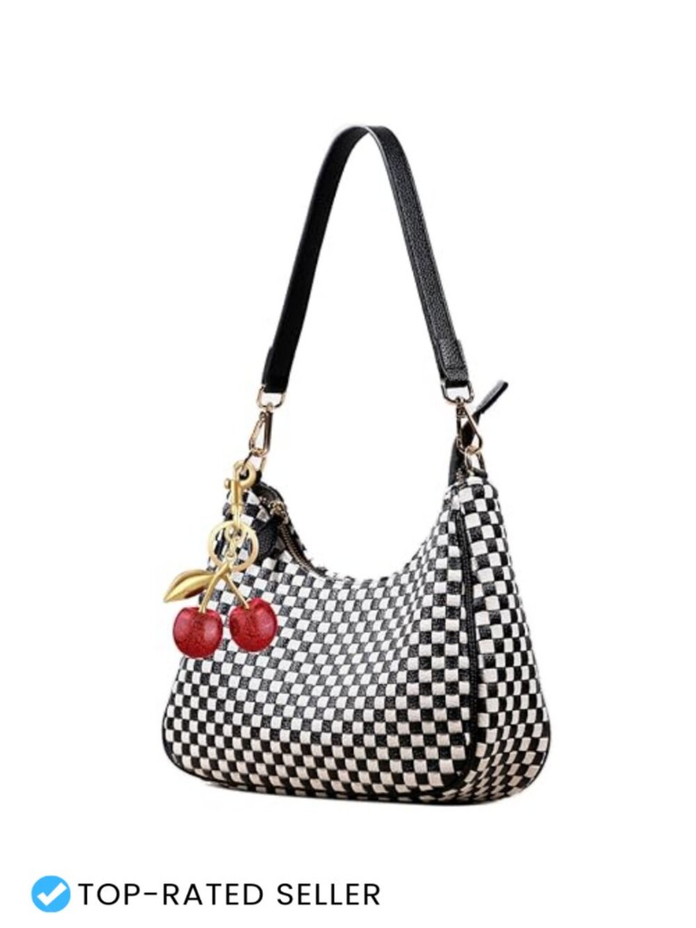 Woven Slouchy Hobo Bag Purse with Dual Zippers Crescent Crossbody Tote